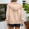 thumbnail image 3 of Hoodies Womens Beige Zip Up Hoodies for Women Casual Long Sleeve Womens Pullover Sweatshirt Womens Fall Hoodies XL, 3 of 4
