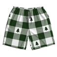 thumbnail image 3 of Uemuo Green White Lumberjack Plaid Pattern Men's Swim Trunks Hawaiian Beach Bathing Suit Swimsuits Beach Quick-Dry Shorts with Pockets-Medium, 3 of 9