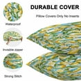 thumbnail image 5 of Outdoor Waterproof Throw Pillow Covers Set of 2 Floral Lemon Pillowcases Lumbar Outdoor Pillows Cushion Case 20x12 Inch Summer Fruit Green Leaves Blue Stripes Patio Pillows for Couch Sofa Bed, 5 of 9