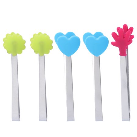 Tong Silicone Tongs Buffet Toast Stainless Mini Utensil Cooking Barbecue Grill Clip Bread Coffee Tips Sandwich Catering