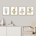 thumbnail image 3 of PixonSign Framed Wall Art Wildflower Forest Bouquet Prints, Set of 4 Floral Plants Wall Decor Arts, Nature Wilderness Wall Décor, Adhesive Canvas Poster, Modern Home Artwork - 11"x14" Natural, 3 of 5