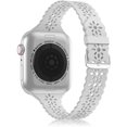 thumbnail image 1 of Correa de silicona de encaje compatible con Apple Watch Band 38Mm 40Mm 42Mm 44Mm Mujer, delgada, estrecha, delgada, ahuecada, festoneada, correa deportiva, correa de repuesto suave para Iwatch Series Namotu CZDZ-HY156-2, 1 of 6