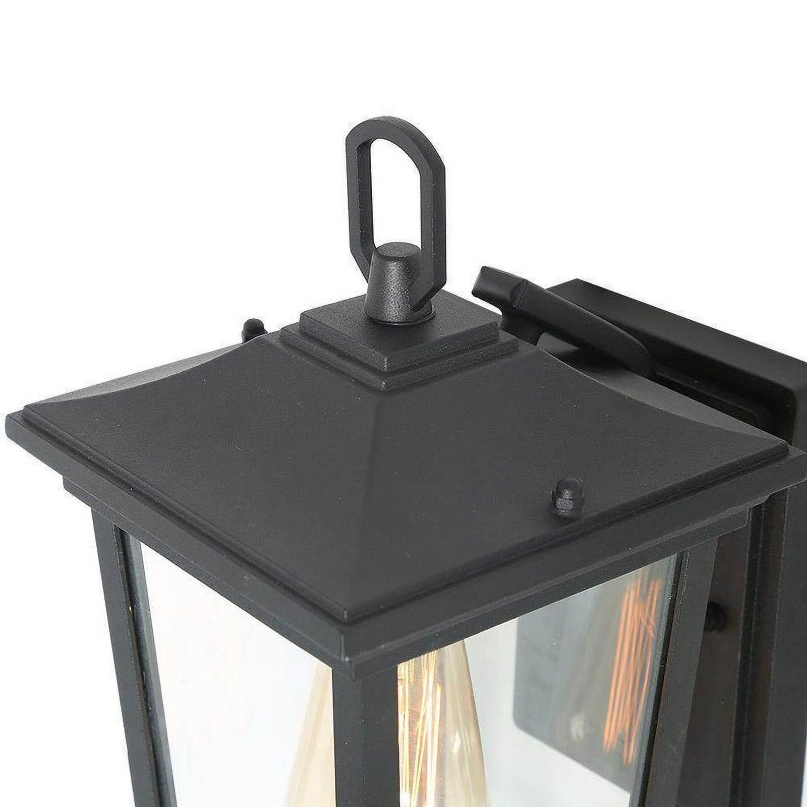 LNC 1-Light Modern Farmhouse Black Clear Glass Outdoor Wall Sconce for Outdoor Location