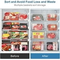 thumbnail image 2 of Freezer Organizer Bins - 4 Pack Upright Freezer Baskets for 16/17 / 21 Cu.Ft Stand up Freezer, Easily Get Food, Stop Food Fall out from Freezer Better Ventilation, 2 Large 2 Medium, White, 2 of 8