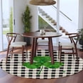 thumbnail image 3 of Round Rug 7Ft Washable Non-Slip, St. Patrick's Day Circle Area Rugs for Living Room Bedroom, Green Shamrock Love Buffalo Plaid Vintage Indoor Floor Mats Carpet Runner for Home Decor Aesthetic, 3 of 8
