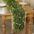 thumbnail image 2 of 6 Ft Cedar Garland Artificial Realistic, Real Touch Pine Garlands Realistic, Faux Greenery Christmas Garland For Mantle Xmas Home Fireplace Wall Indoor Outdoor Christmas Decorations 66 Branches, 2 of 4