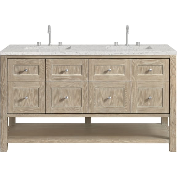 James Martin Vanities 330-V60D-WWO-FEJP Breckenridge 60" Free Standing Double Basin Vanity