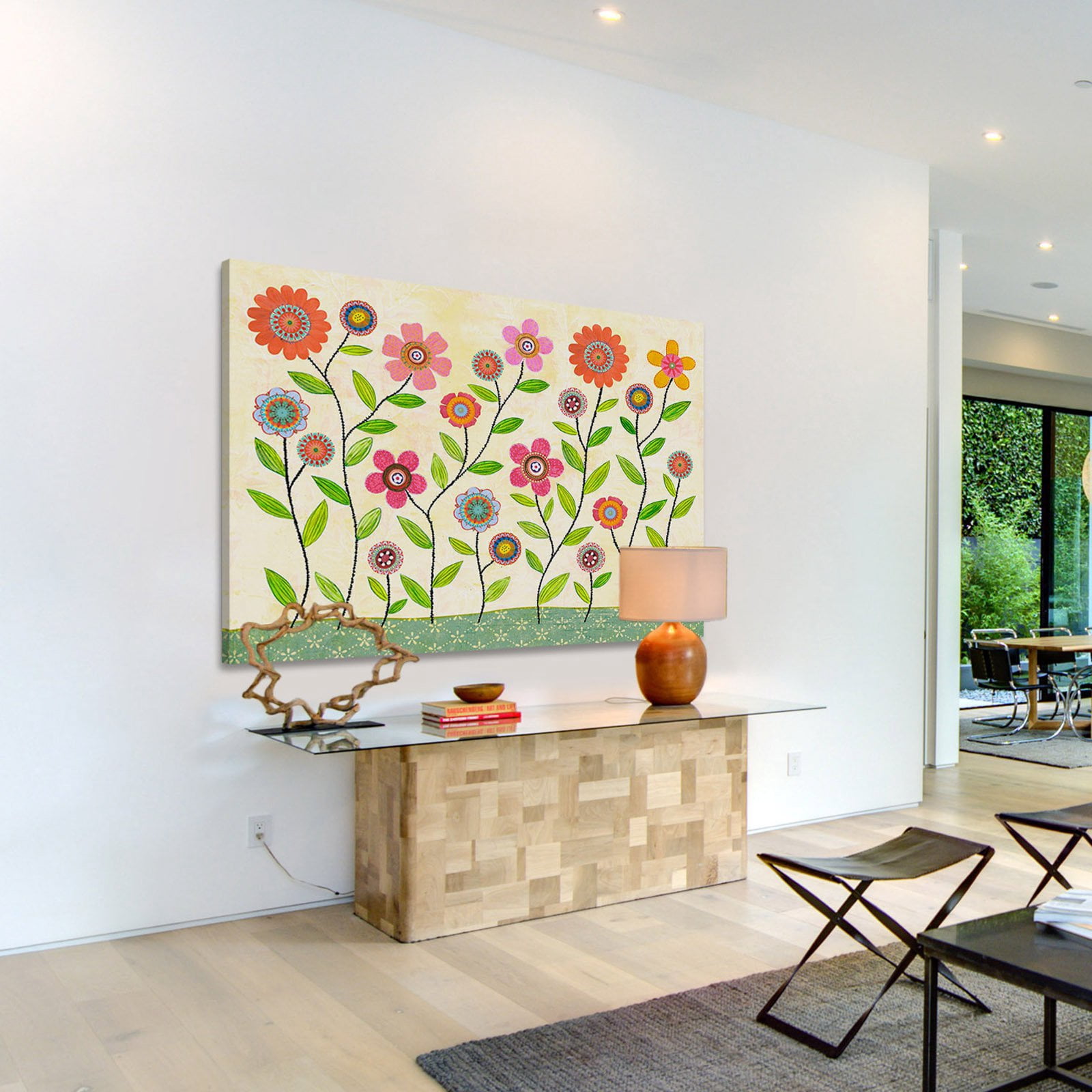 Marmont Hill "Summer Blooms" by Sascalia Painting Print on Wrapped Canvas