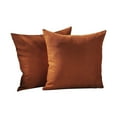 thumbnail image 5 of 3S Brother's Solid Color Cushion Cover Velvet Look Home Décor Throw Pillow Case with Invisible Zipper Set of 2 Pieces for Chair Couch Bedroom & Livingroom Décor Pillowcase - B-Orange 16"x16" Each, 5 of 9