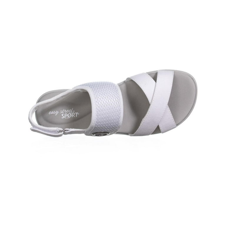Womens Easy Street Sport Shae Criss Cross Sandals White Canvas Walmart