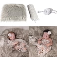 thumbnail image 5 of 3 Pieces Newborn Baby Photography Props Long Ripple Stretch Wrap DIY Girl Boy Photo Props Blanket ,Swaddle Cloth, Headbands Flower Swaddle Wrap Sheer Headband Photo Props, 5 of 8