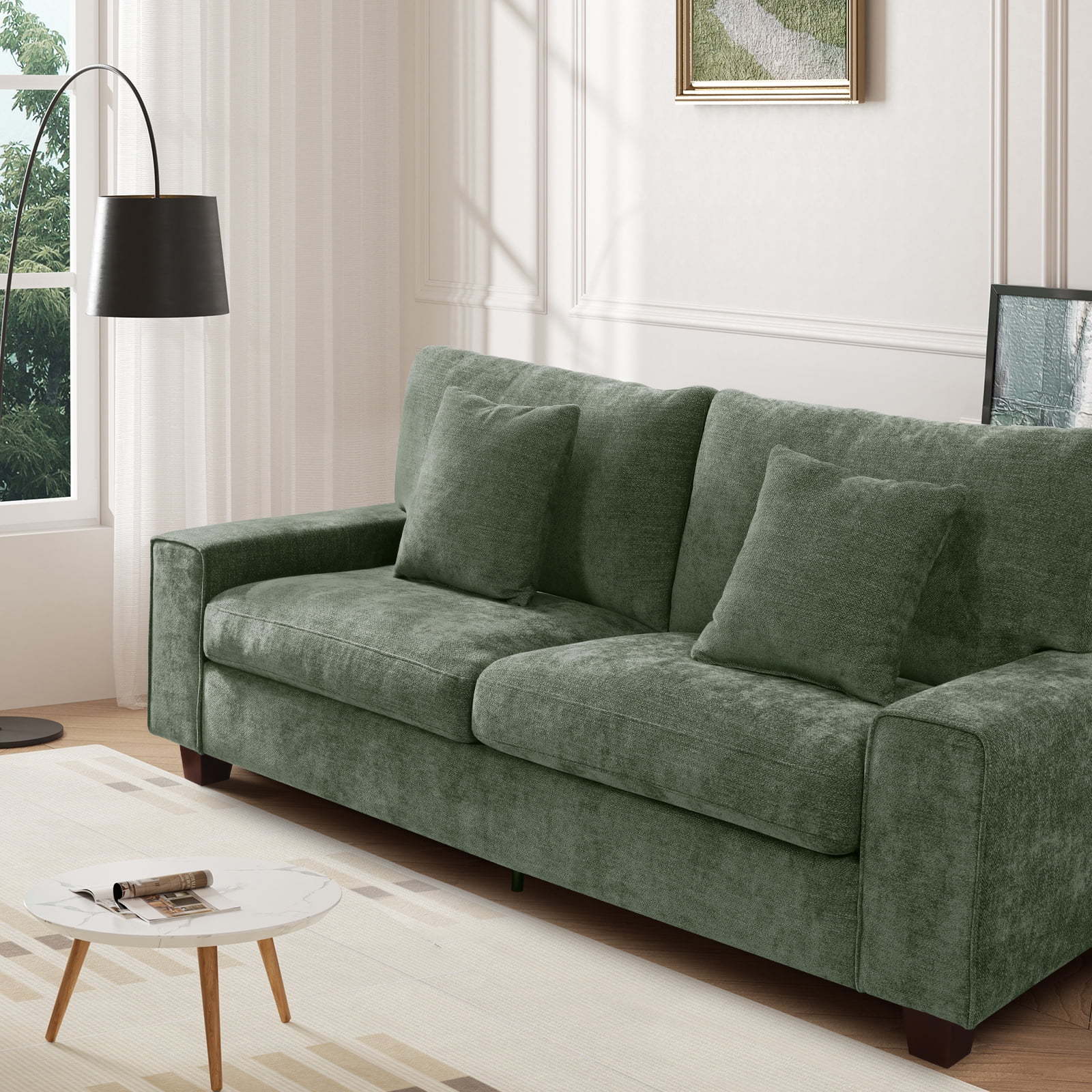71.25" Modern Loveseat Sofa for Living Room with Removable Sofa Cushion and Detachable Sofa Cover, Small Sofa for Small Space(Green)