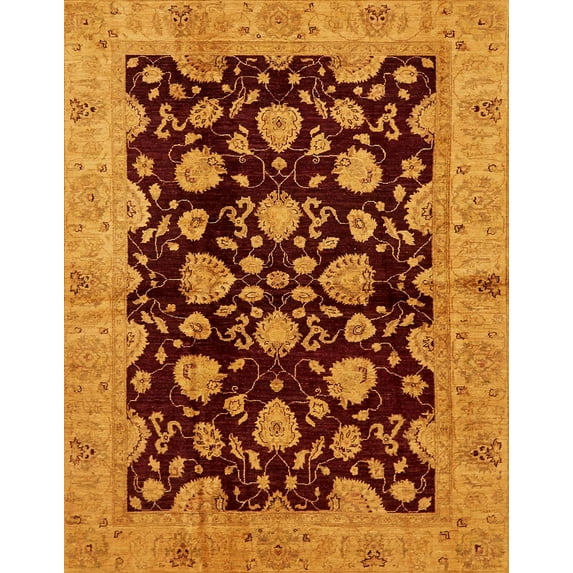 Ahgly Company Machine Washable Indoor Rectangle Abstract Tomato Red Area Rugs, 4' x 6'