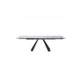 thumbnail image 2 of Whiteline Modern Living Chicago Extendable Dining Table 10mm tempered clear glass top, sanded black metal legs, 2 of 9