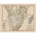 thumbnail image 2 of Stieler 14x12 White Modern Wood Framed Museum Art Print Titled - South Africa Madagascar - Stieler  1885, 2 of 4