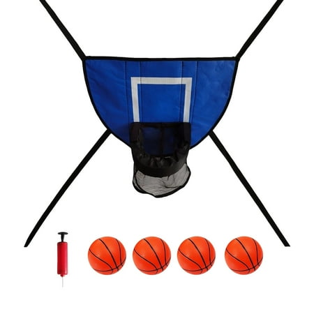 Outdoor Toys Trampoline Basketball Attachment Backyard Game Accessory Set for Kids and Adults to Play and Fitness