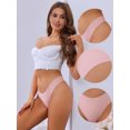 thumbnail image 3 of Unique Bargains Women's Low-Waisted Bikinis Breathable V-Waisted Panties X-Large Pink, 3 of 6