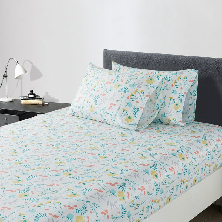 Mainstays grey & teal bed 2024 in a bag bedding set