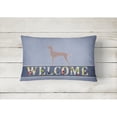 thumbnail image 2 of Carolines Treasures BB5571PW1216 Dogo Argentino Welcome Canvas Fabric Decorative Pillow, 12H x16W, multicolor, 2 of 3