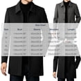 thumbnail image 3 of LYSMORA 2026 Men's Lapel Collar Mid Length Wool Blend Coat, Button Front Flap Side Pockets Loose Fit Fall Winter Warm Business Casual Outerwear, 3 of 6