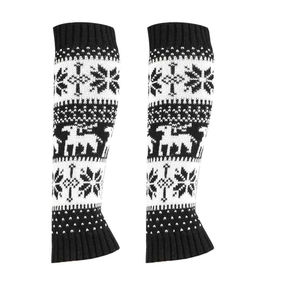 Knit Winter Leg Warmers Bow White Knitted Long Footless Socks Warm Christmas High Leg Sleeves for Women
