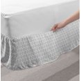 thumbnail image 2 of Floral Bed Skirt, Rhythmic Intricate Ornaments in Greyscale Tones Pattern on Plain Backdrop, Elastic Bedskirt Dust Ruffle Wrap Around for Bedding Decor, 4 Sizes, White and Pale Grey, by Ambesonne, 2 of 2