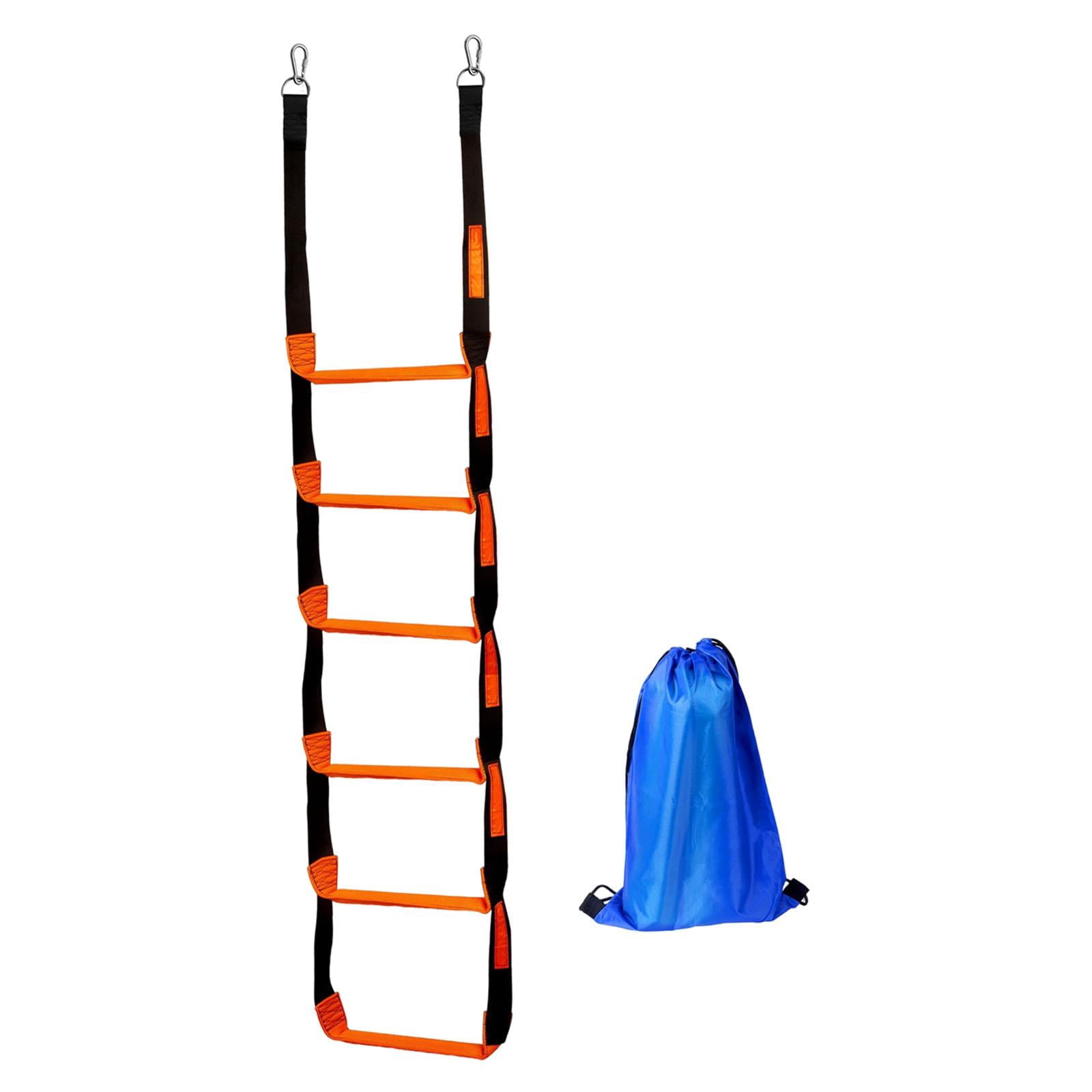 Dualoai Marine Rope Ladder Anti Skidding Steps for Fishing Boats Kayak Pontoon Boats 6 Steps 30x204cm