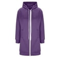 thumbnail image 4 of UngA Long Hoodies for Women Zip Up Fashion Sweatshirts Comfortable Long Fleece Sweatshirt with Pockets Women's Hoodies (Purple,M), 4 of 7