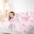 thumbnail image 3 of Erosebridal Ribbon Bow Knot R Personalized Initial Queen Comforter Set 3pcs,Floral Cherry Blossoms Bedding Comforter Set,Pink Reversible,Microfiber Bedroom Decor, 3 of 6