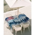 thumbnail image 3 of 60x120 Inch Outdoor Tablecloth with Umbrella Hole Zipper Rectangle 4th of July American Flag Rectangular Tablecloths Outside Waterproof Independence Day Forest Rustic Patio Table Cover for Picnic, 3 of 8