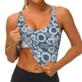 thumbnail image 4 of Fotbe Sunflowers Pattern Womens' Sports Bra Longline Wirefree Padded with Medium Support Sports Moisture-Wicking Workou Vest,Tank Top-, 4 of 9