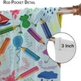 thumbnail image 6 of Kids Cartoon Pencil Curtains Colorful Cute Crayon Funny Art Printed Curtain with Rod Pocket for Child Playroom Nursery Bedroom Decor Drapes Window Treatments 2 Panels Set 52x84in, 6 of 6