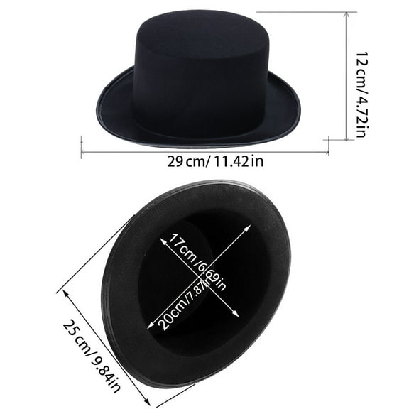 Peiiwdc Men Hat Gay Top Hat Top Hat for Men Vintage Men Black Halloween Top Hat