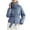 Blue, variant on Parka Coat for Women 2026 Trendy Long Sleeve Thicken Zip Up Belted Hooded Jackets with Pockets