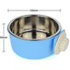 thumbnail image 4 of Cuencos colgantes para jaulas para mascotas Cuencos extraíbles de acero inoxidable para alimentos y agua Azul para perros Gatos Alimentador de animales pequeños,11 Feliz Sencillez, 4 of 5