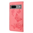 thumbnail image 3 of SaniMore for Google Pixel 7A Case with Wrist Strap, Butterfly Embossed Magnetic Card Slot & Cash Bag Shockproof PU Leather Flip Folding Wallet Kickstand for Google Pixel 7A, Pink, 3 of 7