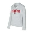 thumbnail image 2 of Women's Concepts Sport White/Gray San Francisco 49ers Liftoff Striped V-Neck Hoodie, 2 of 3