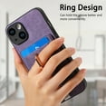 thumbnail image 4 of Dteck for iPhone 14 Case, 2 in 1 Magnetic Wallet with Phone Grip, Compatible with MagSafe, Detachable Premium PU Leather Magnetic Case with Card Slots Ring Holder,Purple, 4 of 9