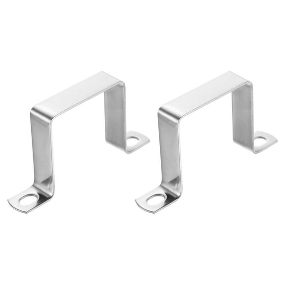2Pcs U Shaped Connector Bracket, 60x60mm 304 Stainless Steel Pipe Strap Clamps for Door Shed Closed Bar Holder Strut Channel