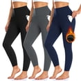 thumbnail image 1 of Leggings térmicos forrados con fleece, 3 unidades, con bolsillos, 1 of 7