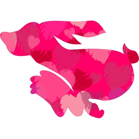 4.75inx3.5in Pink Heart Rabbit Car Decals Bumper Sticker Stickers Decal