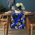 thumbnail image 2 of Blue Gray Black Table Runner - 90 Inch Long, Kitchen Dining Table Runner Dresser Scarves, Modern Gradient Abstract Texture Art Farmhouse Decor for Coffee Tables Wedding Party Banquet, 2 of 8