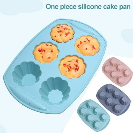 

WindC Cake Mold Flexible DIY Portable 6-cavity Muffin Cup Silicone Chocolate Mould for Bakery Home