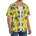 thumbnail image 4 of Xecao offers the Honeybee for Men's Casual Short-sleeved Shirt, a button-up collared shirt with a pocket, perfect for beach vacations and yacht travel in the Large size., 4 of 7