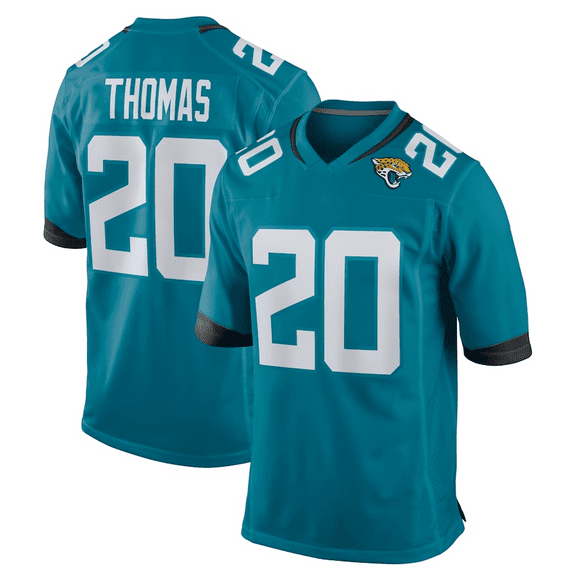 Men's Jacksonville Jaguars Football T-Shirt #20 Daniel Thomas Teal Replica Player Name Jersey