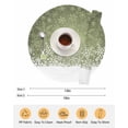thumbnail image 6 of 13 Inch Round Placemats Set of 6, Sage Green Snowflakes Christmas Non Slip Heat Insulation PP Table Mats, Winter Xmas Snowflake Washable Place Mats for Kitchen Dining Party Table Decor, 6 of 7