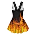 thumbnail image 5 of COEQINE Girls One Piece Swimsuit with Skirt Sleeveless Cute Skirted Bathing Suit Hawaiian Swimwear for Kids 3-4 Years, Summer Swim Dress for Water Play, Fire Flame Black, 5 of 8