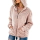 thumbnail image 1 of Sudadera con capucha de lana para mujer, bolsillo suelto en el hombro, sudaderas peludas cálidas, je Abanopi Rosa/Extragrande, 1 of 7