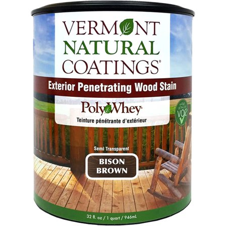 Vermont Natural Coatings PolyWhey Exterior Penetrating Stain Bison Brown qt