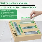 BEIDOU-PAC Combo Slider Storage Bags 350 Count, Resealable Variety Pack with Organizer, Reclosable Clear Plastic Snack, Sandwich, Quart Bags,Gallon Size Bags